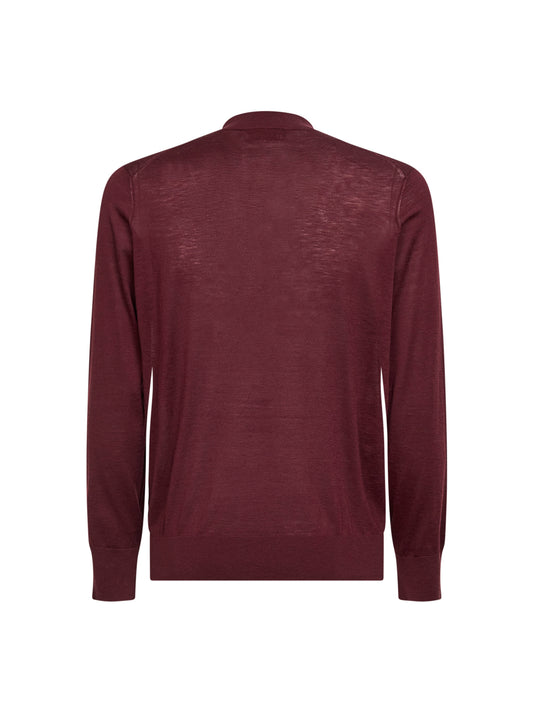 Maglia leggera in seta e cotone amaranto