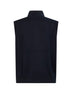 Gilet in maglia double di seta e cotone blu navy con logo