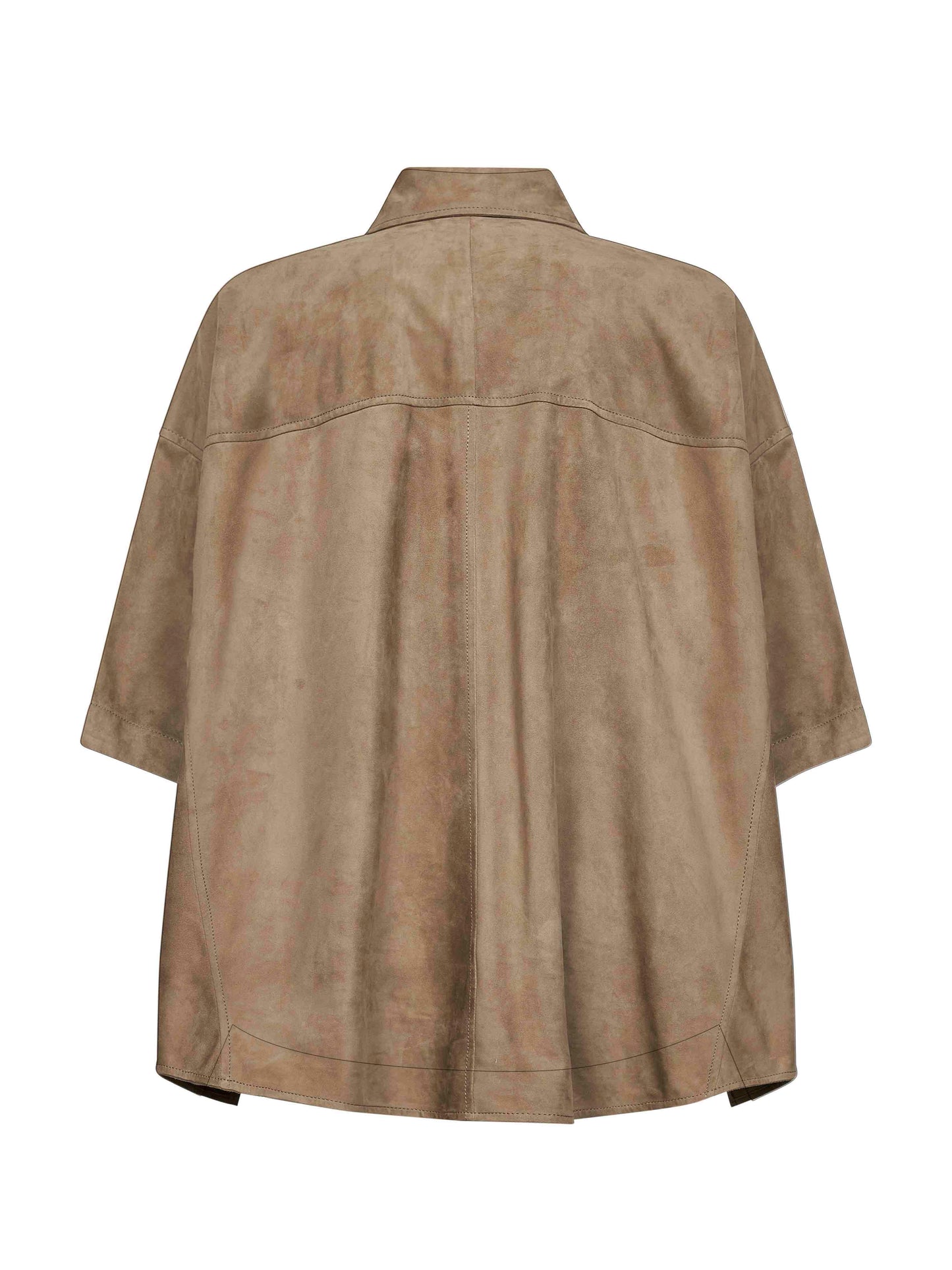 Giacca camicia in camoscio verde