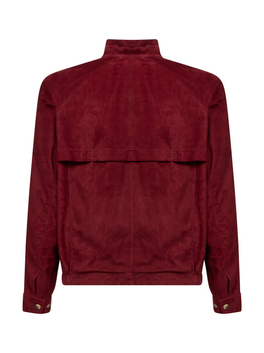 Giubbino sfoderato in camoscio ciliegia