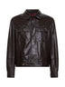 Dark brown leather blouson