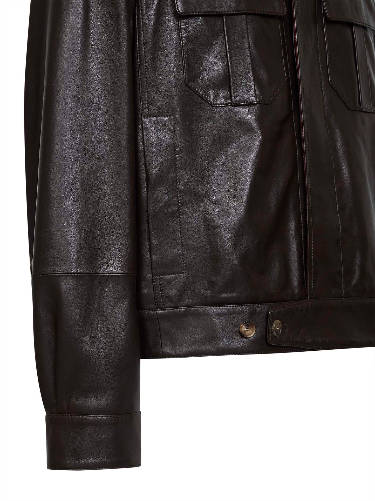 Dark brown leather blouson