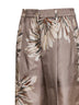 Pantaloni Sartorial Track in pongée Bloom Print di seta kaki con monile