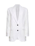 Giacca in tela di cotone bianco con monile