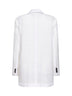 Giacca in tela di cotone bianco con monile
