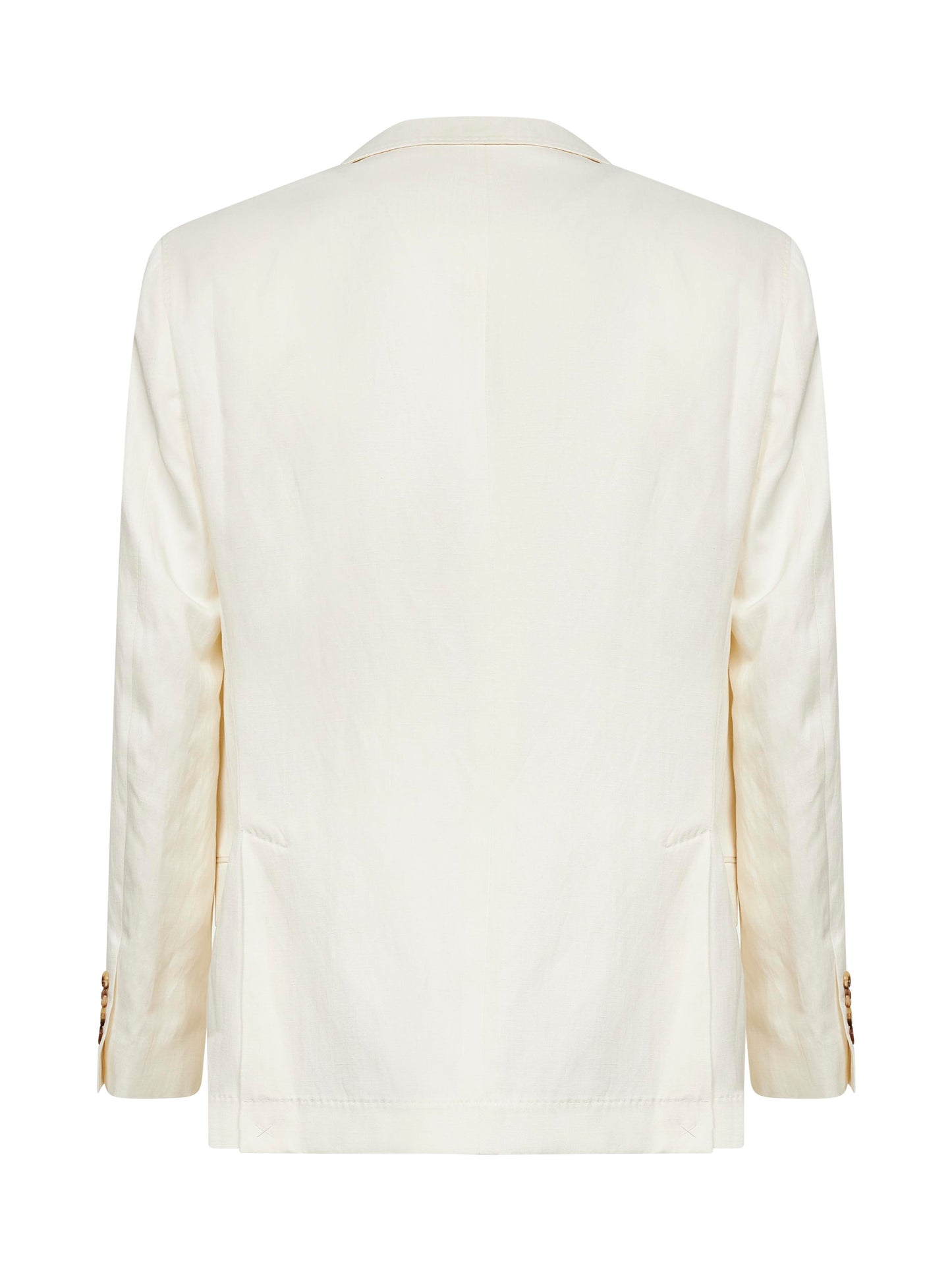 Off-white silk and linen deconstructed one-and-a-half-breasted jacket