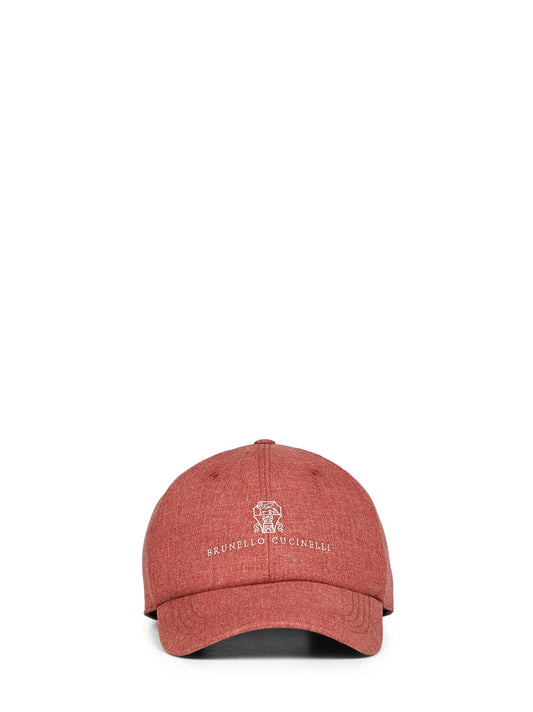 Coral mouliné canvas logo Baseball cap