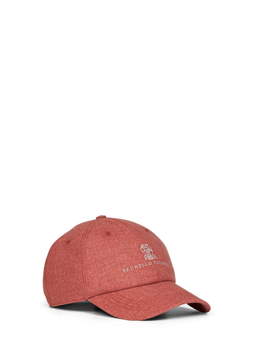 Coral mouliné canvas logo Baseball cap