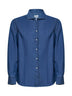 Camicia slim fit in denim leggero blu