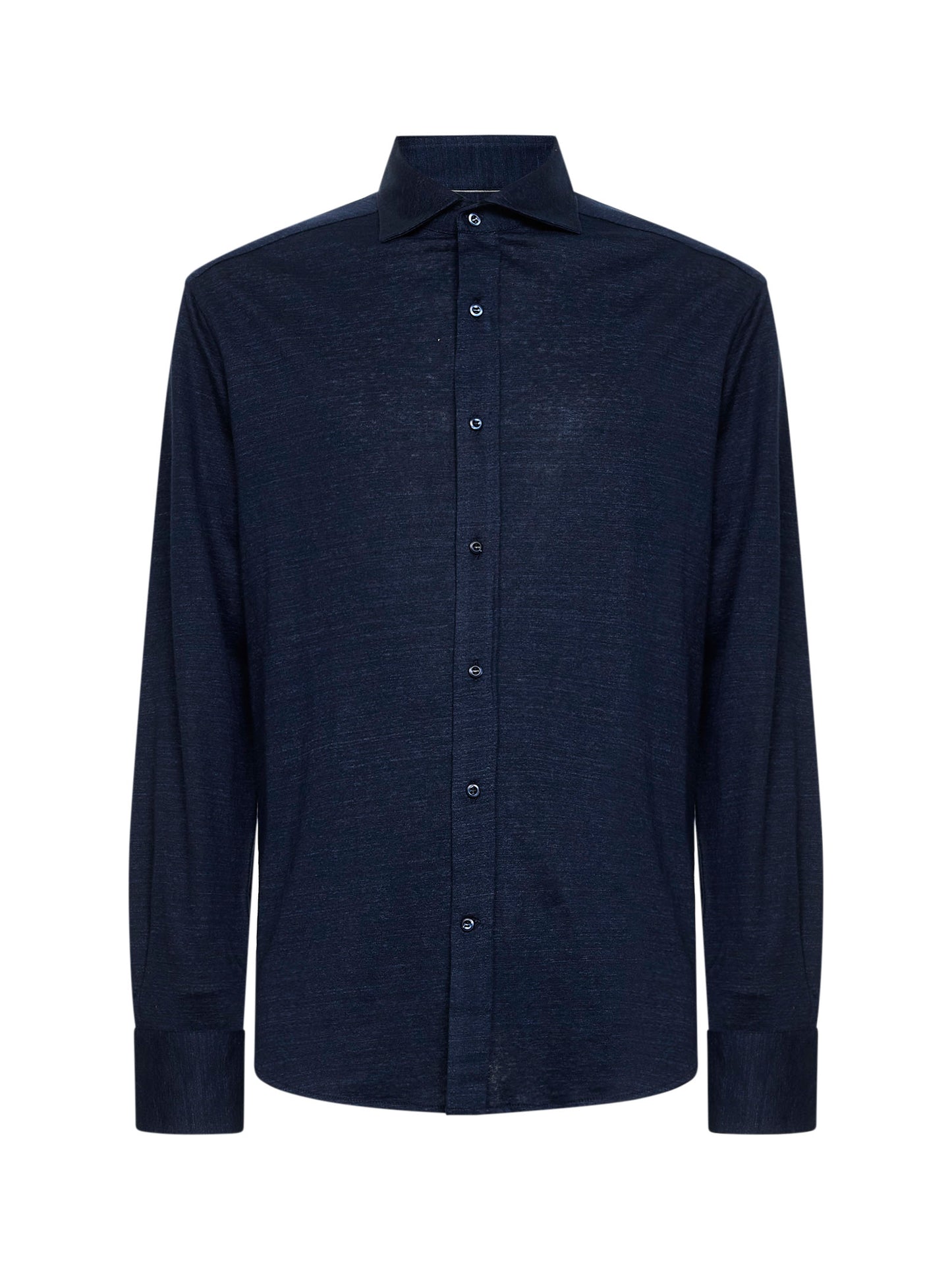 Camicia in jersey mélange blu navy
