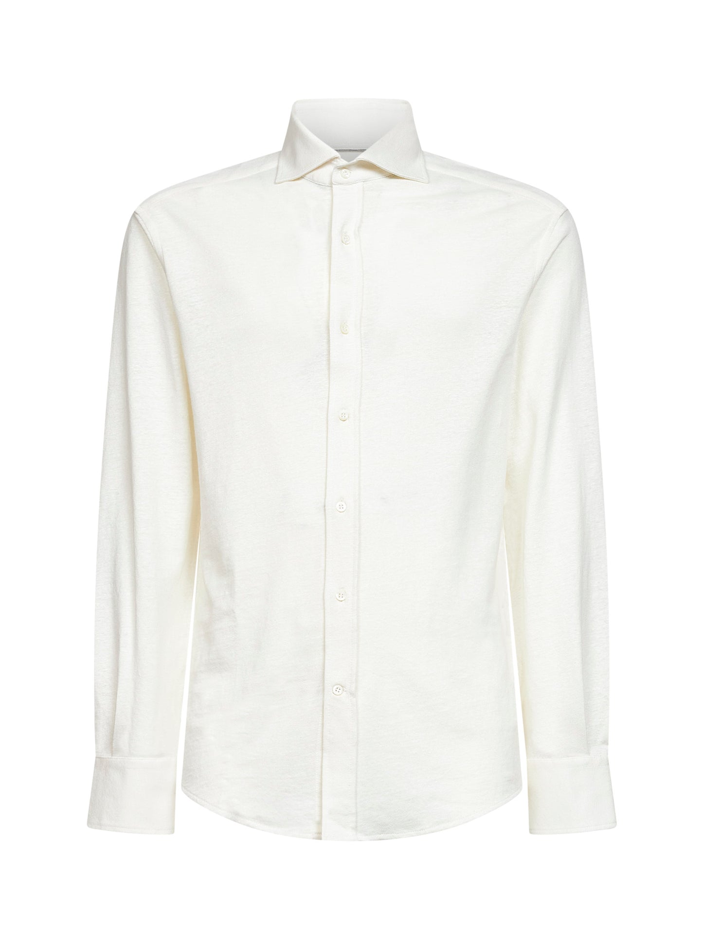 Camicia in jersey mélange avorio