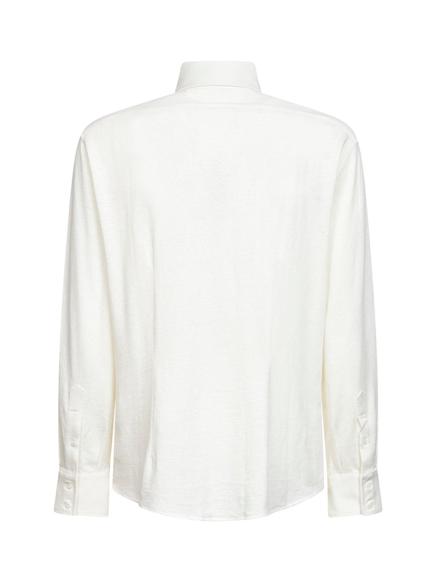 Camicia in jersey mélange avorio