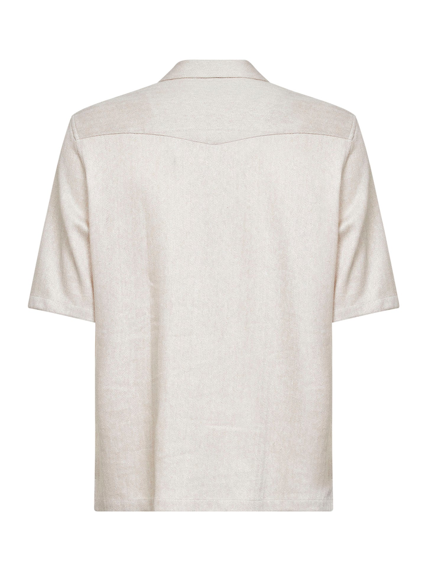 Beige chevron jersey short-sleeved shirt