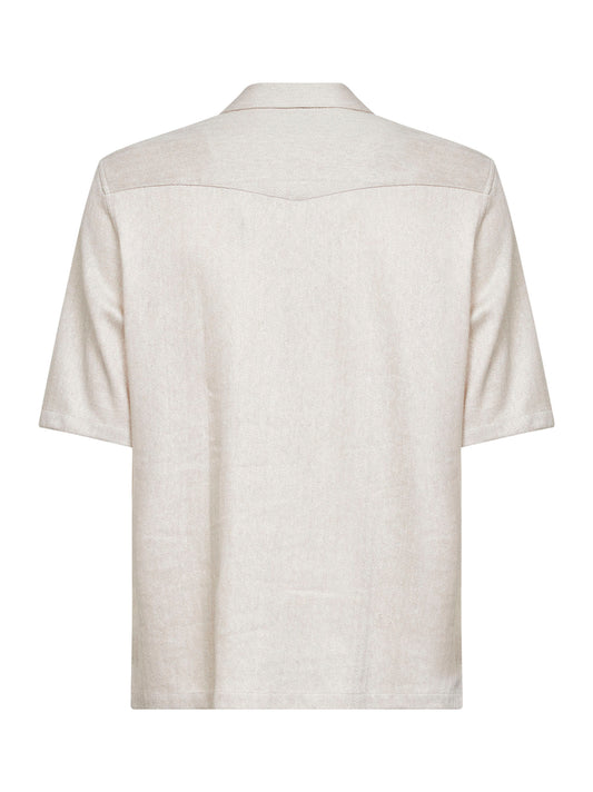 Beige chevron jersey short-sleeved shirt