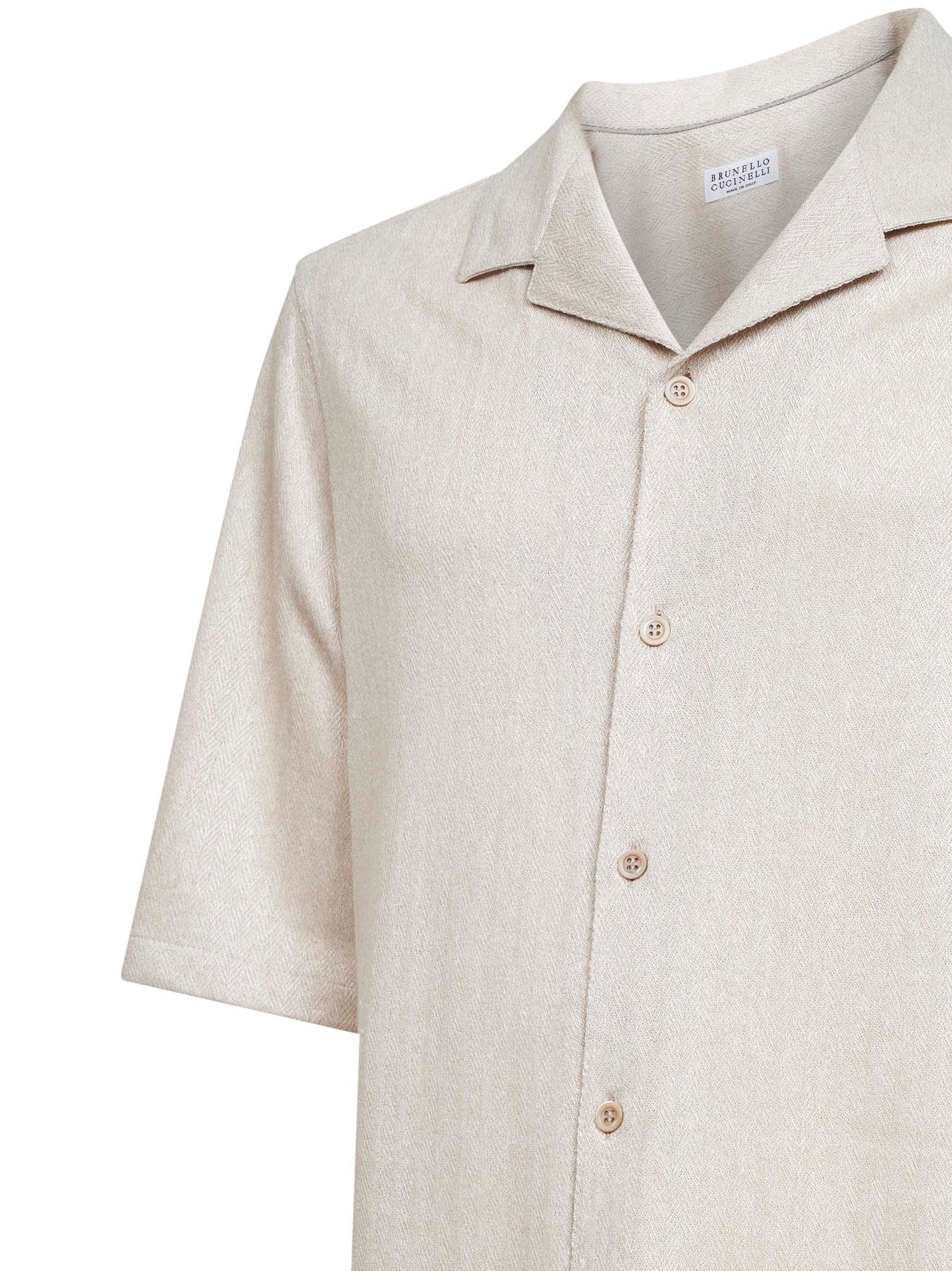 Beige chevron jersey short-sleeved shirt