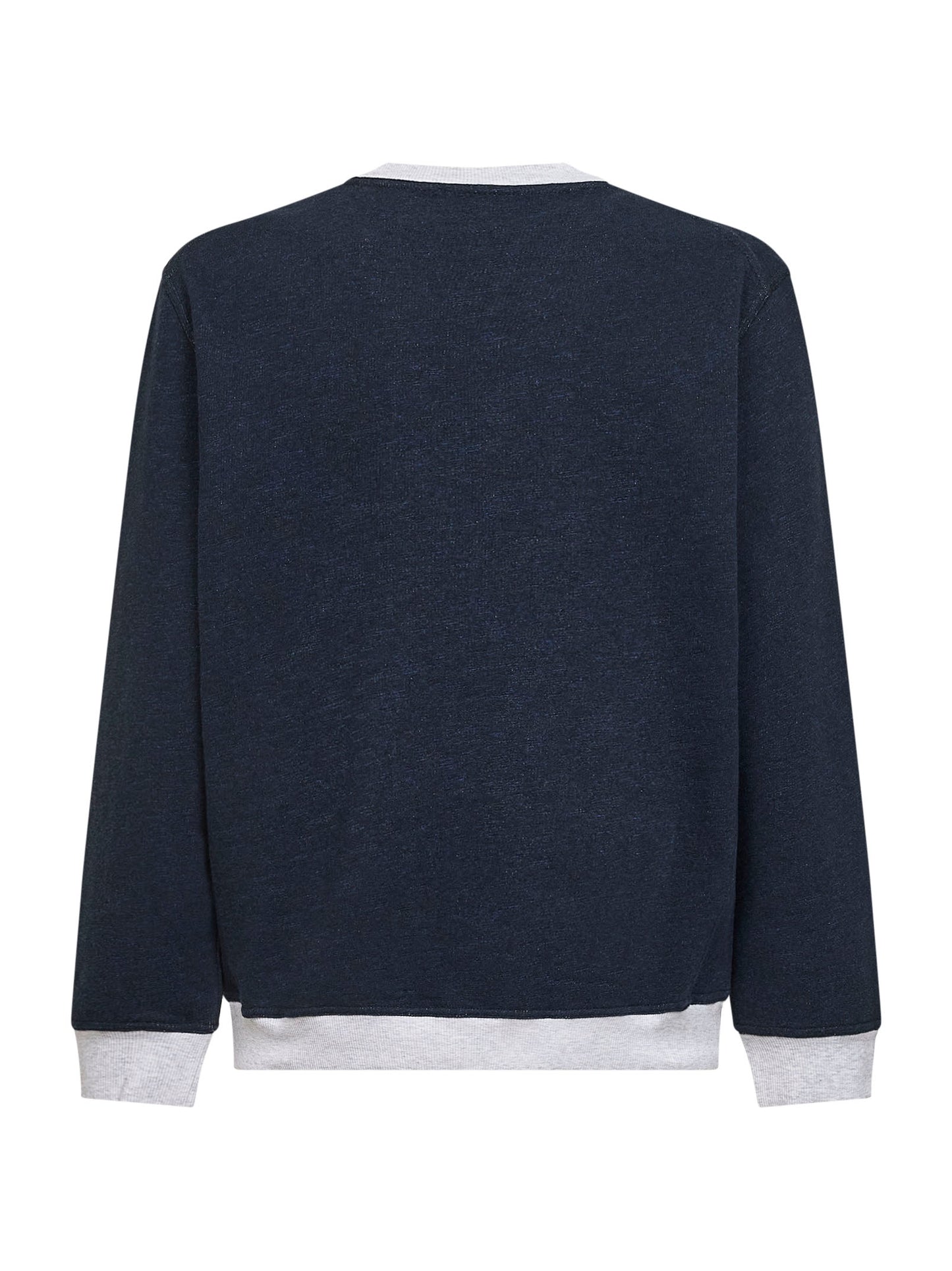 Cobalt cotton and linen printed sweatshirt