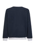 Cobalt cotton and linen printed sweatshirt