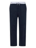 Navy blue cotton and linen jogger trousers