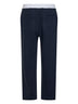 Navy blue cotton and linen jogger trousers