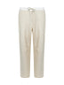Pantaloni jogger in cotone e lino beige
