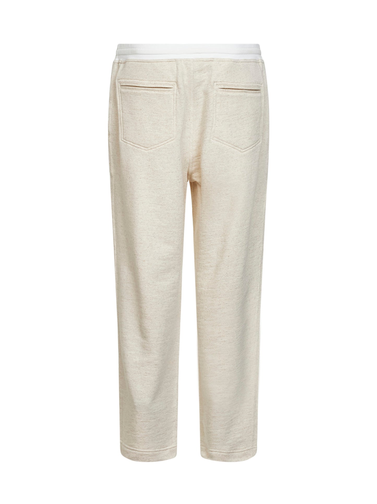 Pantaloni jogger in cotone e lino beige
