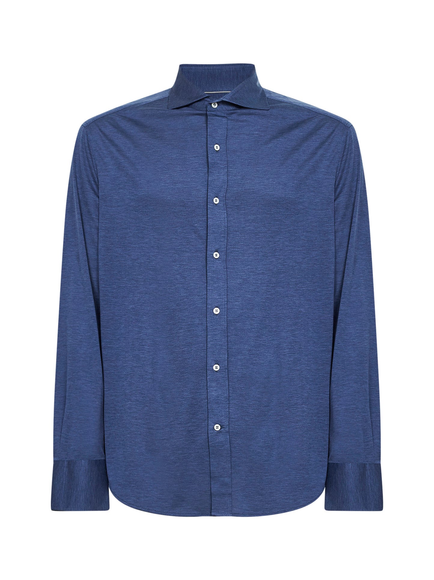 Denim silk and cotton jersey shirt