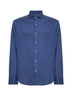 Denim silk and cotton jersey shirt