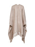 Poncho aperto in maglia di misto lino lamé beige