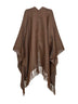 Tobacco lamé linen blend knit open poncho