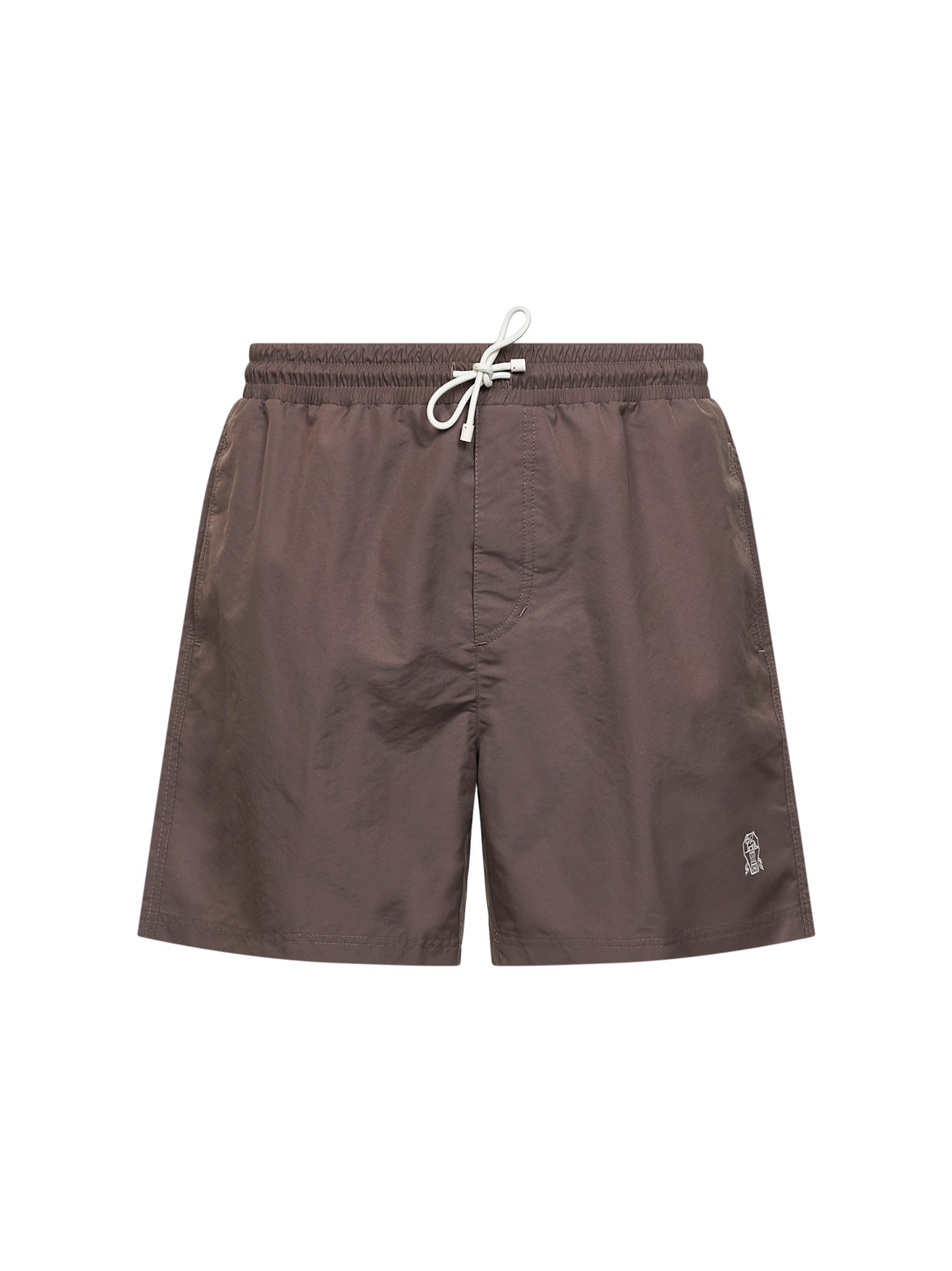 Shorts da mare in nylon nocciola