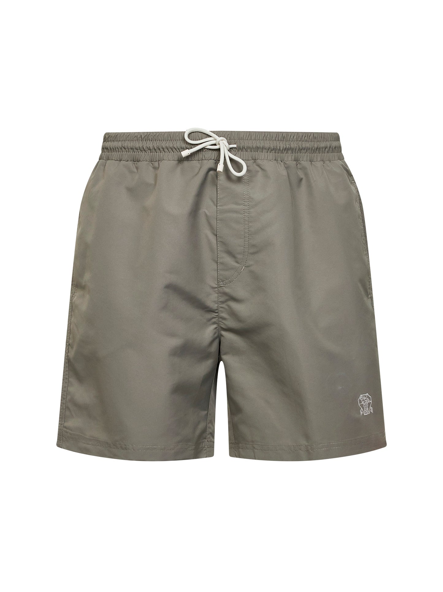 Khaki nylon swim shorts