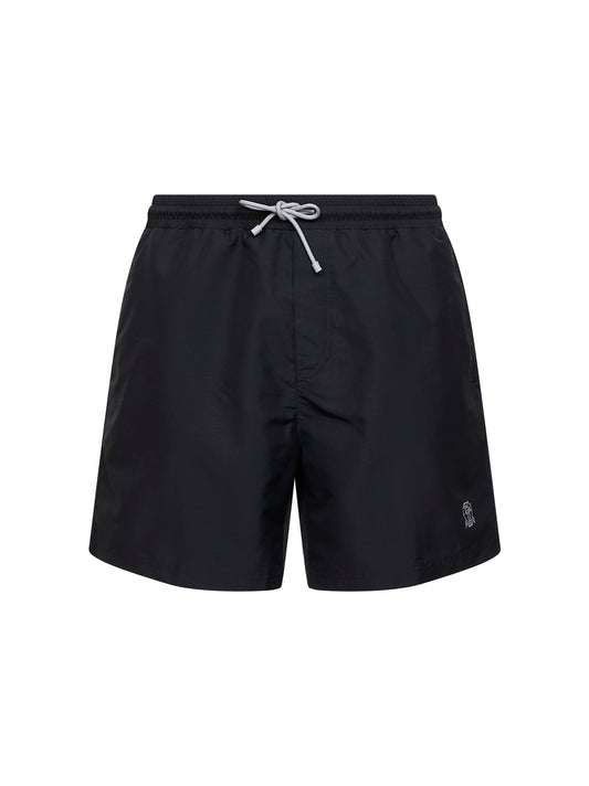 Black nylon swim shorts