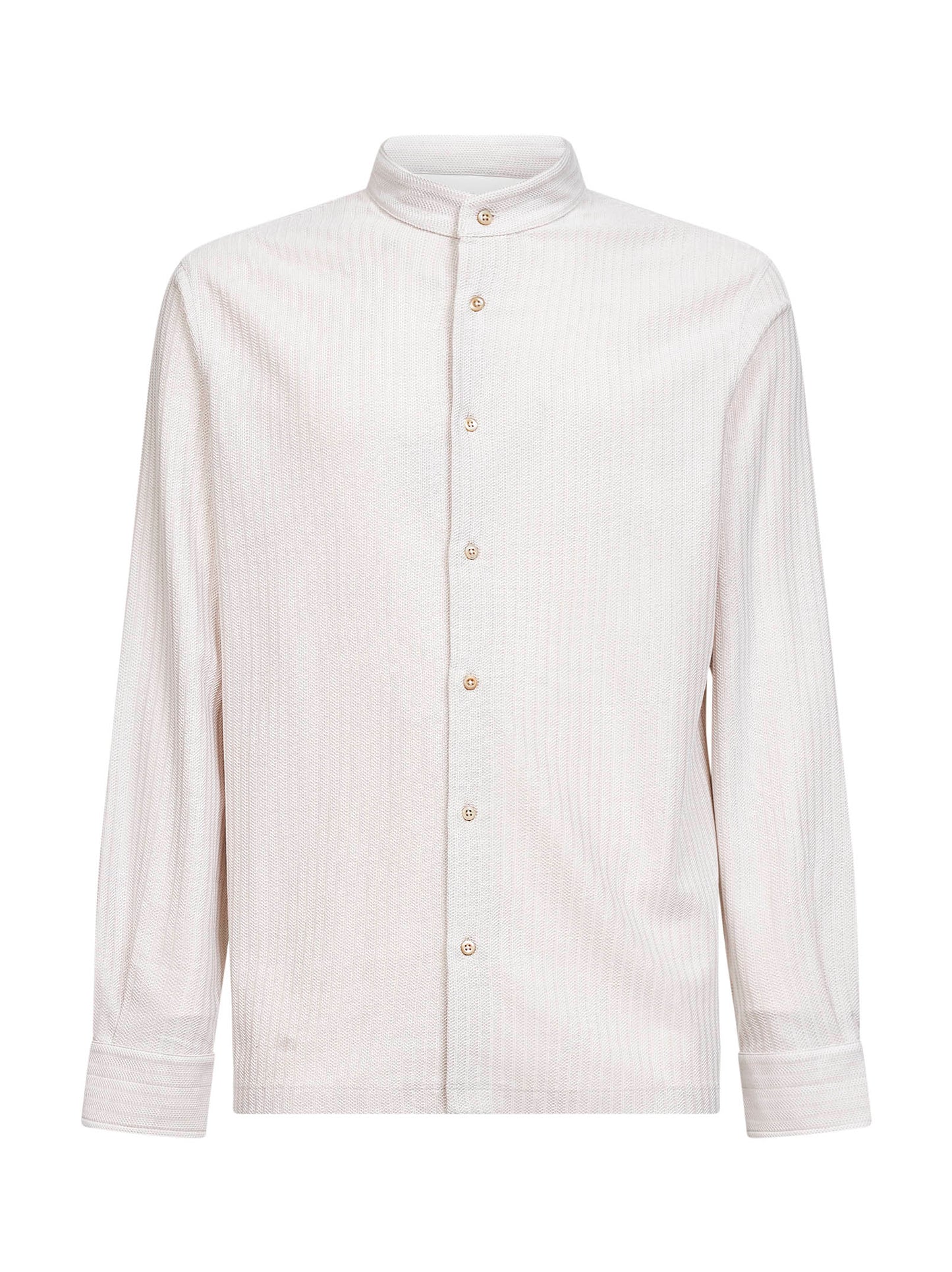 Camicia in jersey jacquard beige
