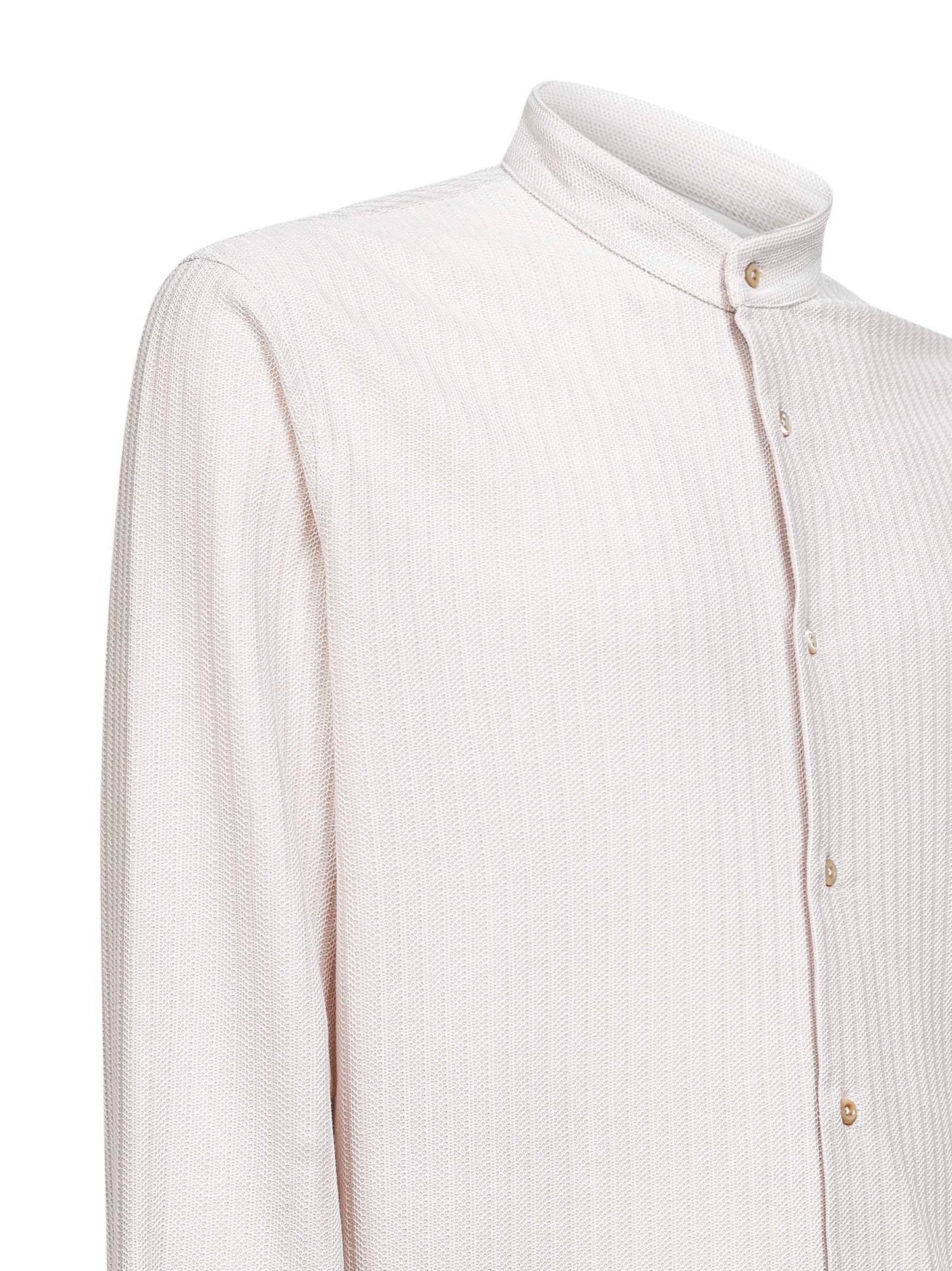 Camicia in jersey jacquard beige