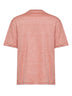 Orange linen and cotton jersey T-shirt with Faux Layering