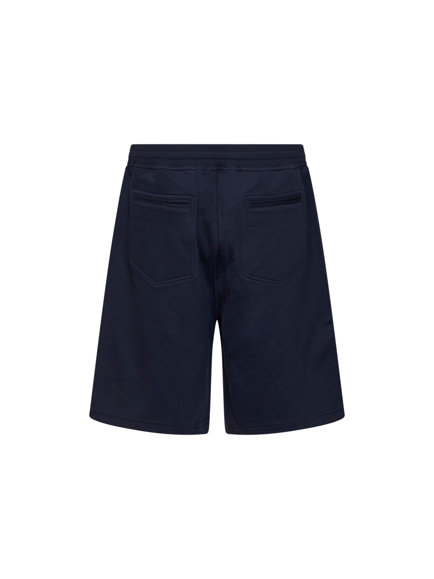 Cobalt blue techno cotton fleece Bermuda shorts