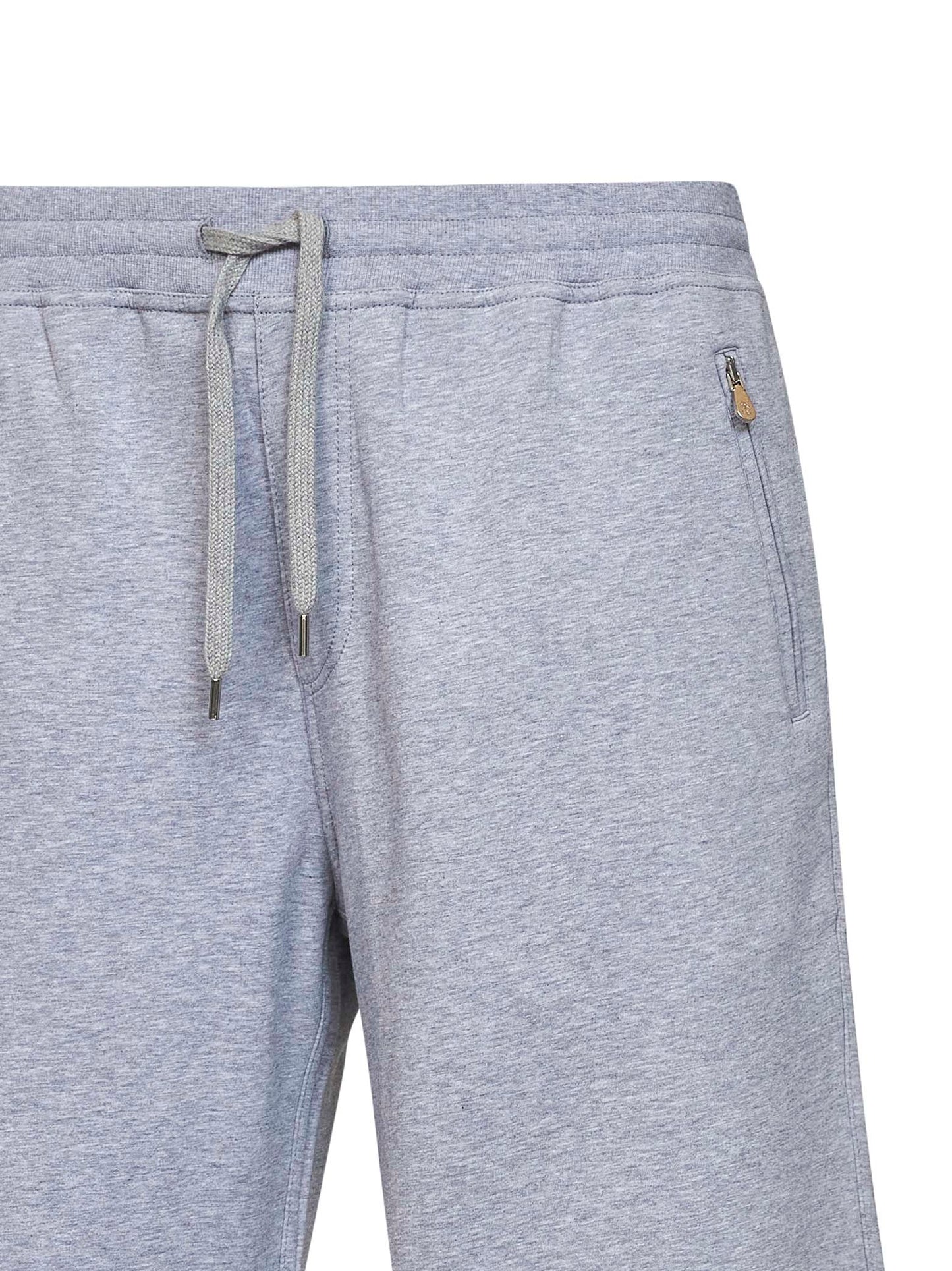 Grey techno cotton fleece Bermuda shorts