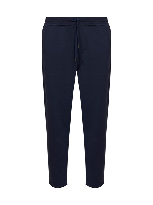 Cobalt blue techno cotton trousers
