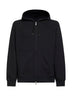 Felpa con zip e cappuccio in felpa techno nera