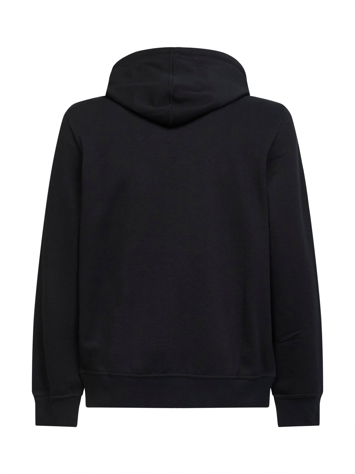 Felpa con zip e cappuccio in felpa techno nera