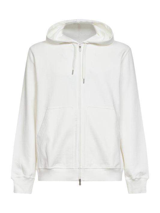 Off-white techno fleece zip-up hoodie