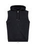 Black techno fleece zip-up hooded vest