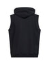 Black techno fleece zip-up hooded vest