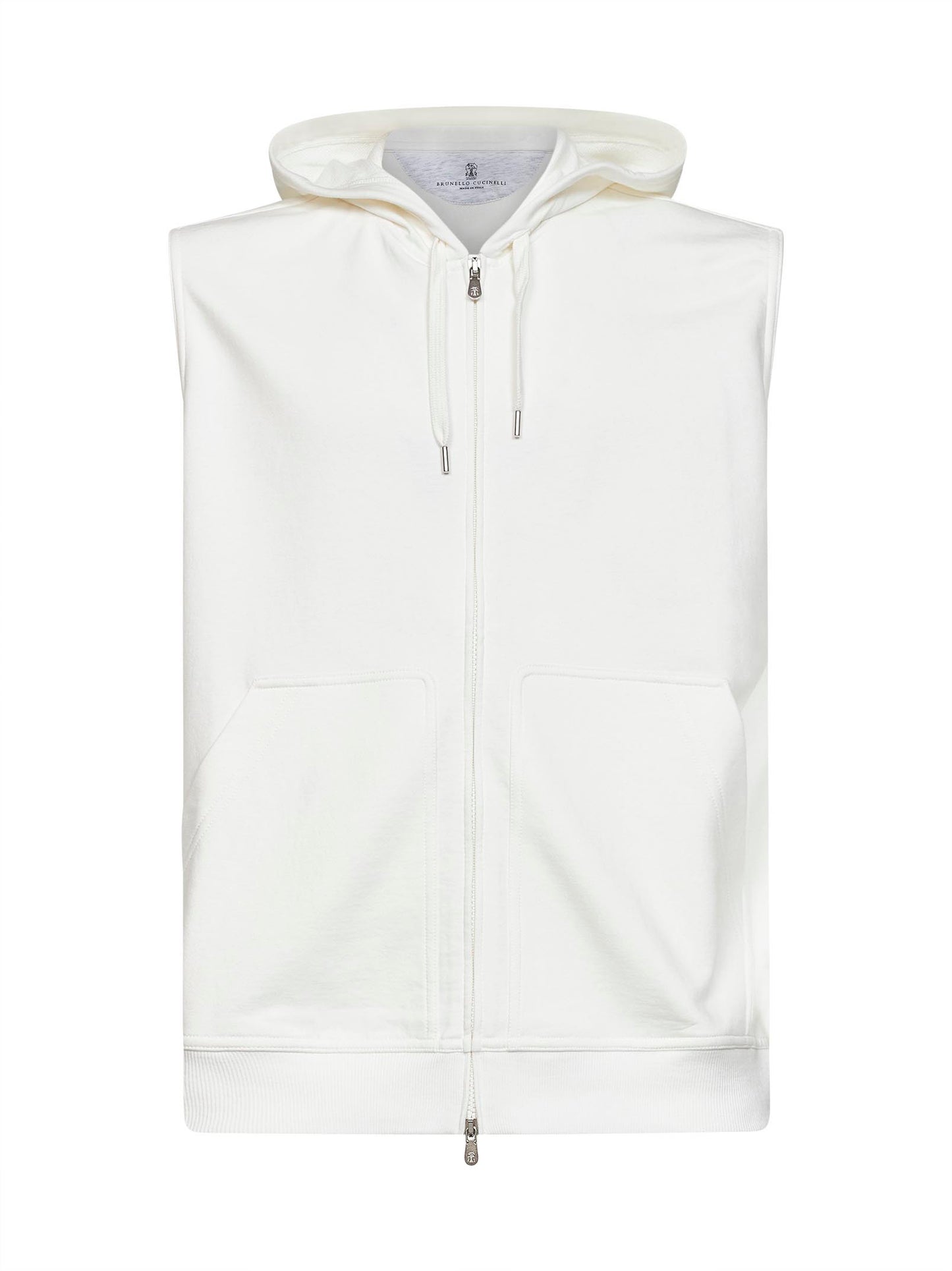 Off-white techno fleece zip-up hooded vest