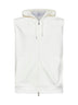 Off-white techno fleece zip-up hooded vest