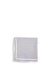 Avio blue silk pocket square with geometric pattern