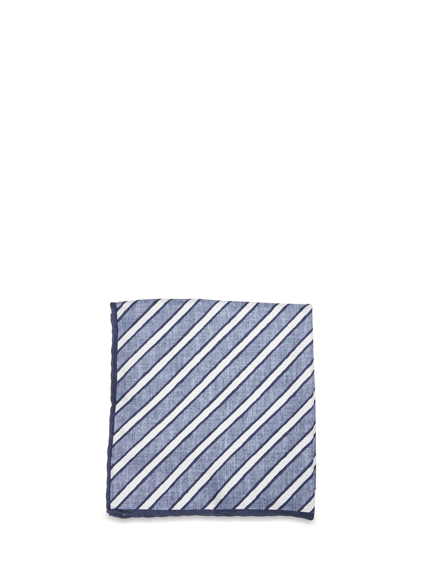 Pochette in seta a righe denim