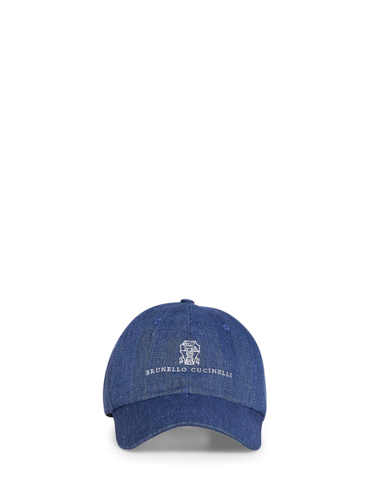 Denim chevron baseball cap