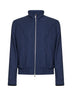 Giubbino in tela gessata di lana e mohair blu