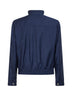 Giubbino in tela gessata di lana e mohair blu